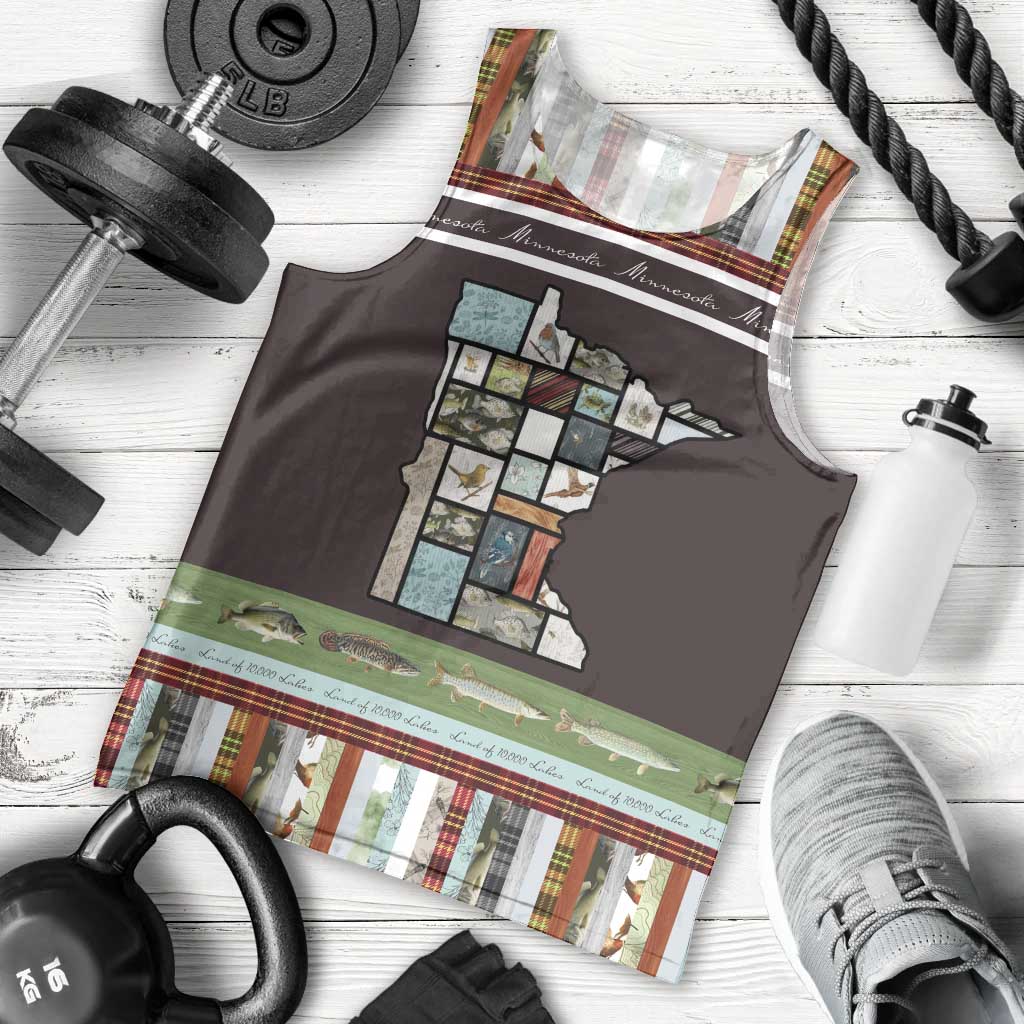 In The Deep Heart Of Minnesota Christmas Design Men Tank Top Xmas Holiday Patterns - Wonder Print Shop