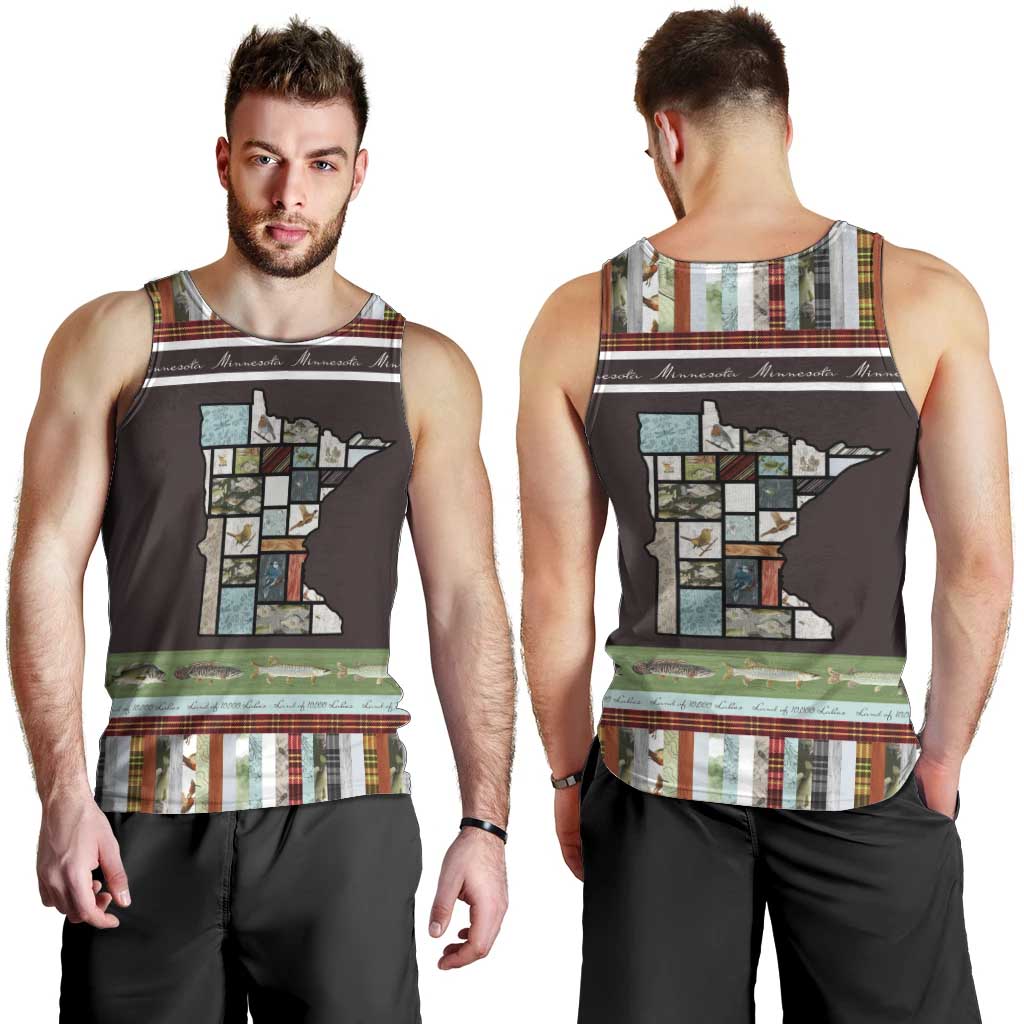 In The Deep Heart Of Minnesota Christmas Design Men Tank Top Xmas Holiday Patterns - Wonder Print Shop