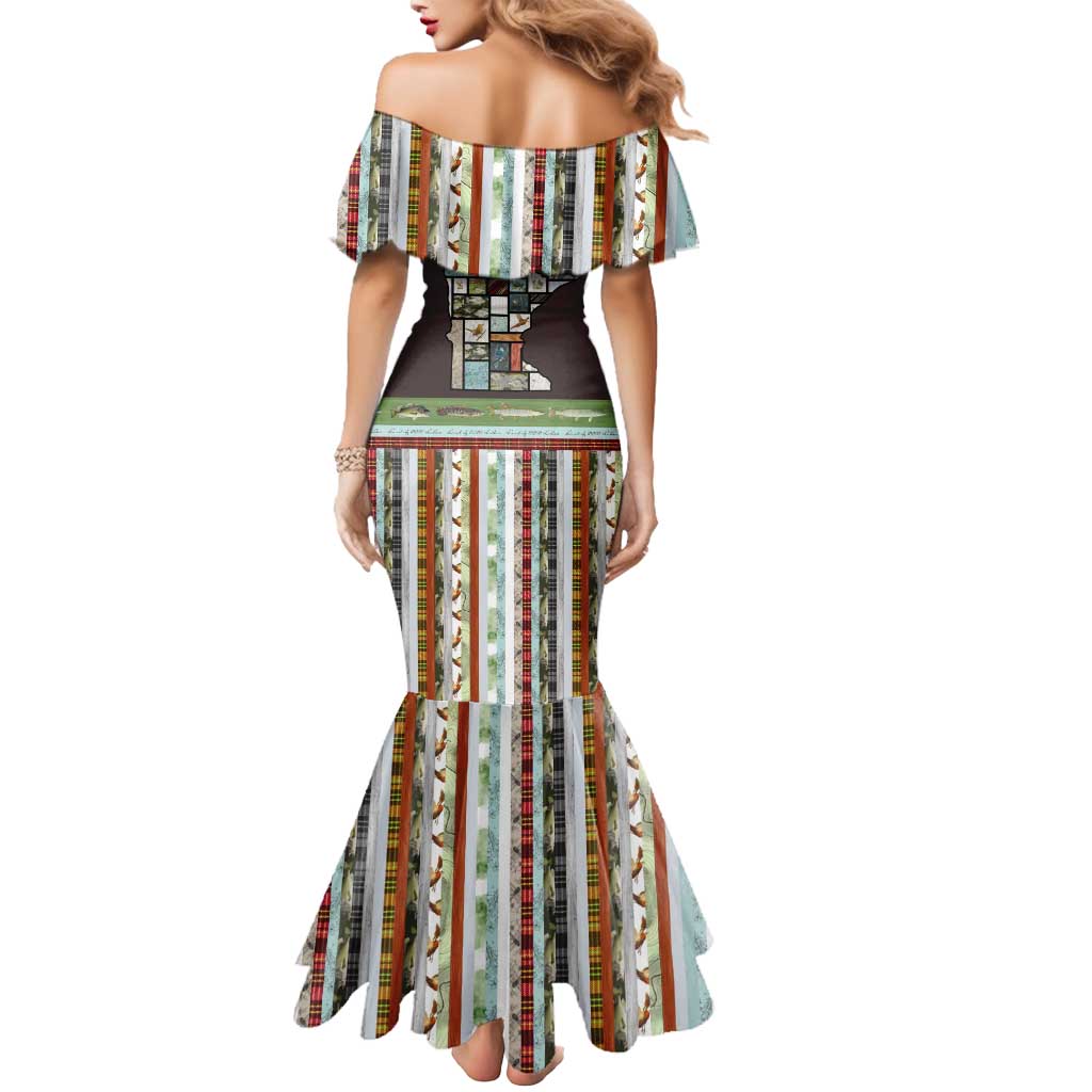 In The Deep Heart Of Minnesota Christmas Design Mermaid Dress Xmas Holiday Patterns - Wonder Print Shop