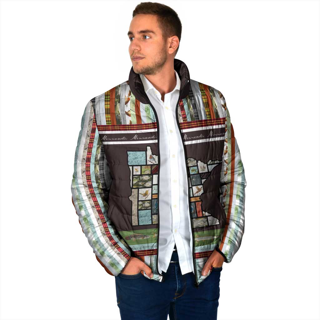 In The Deep Heart Of Minnesota Christmas Design Padded Jacket Xmas Holiday Patterns - Wonder Print Shop