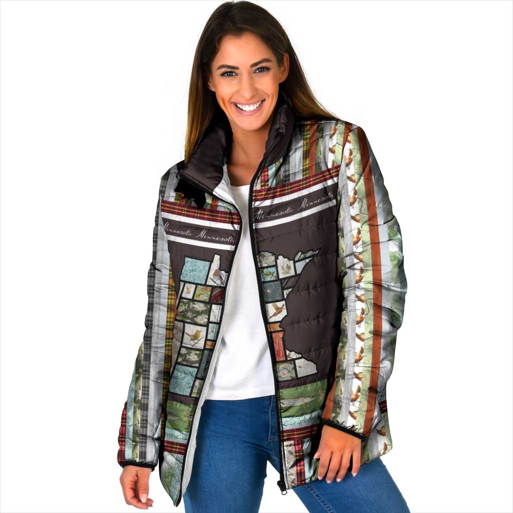 In The Deep Heart Of Minnesota Christmas Design Padded Jacket Xmas Holiday Patterns - Wonder Print Shop