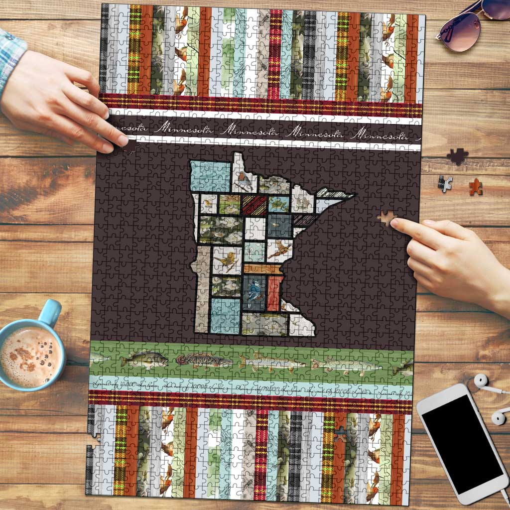In The Deep Heart Of Minnesota Christmas Design Puzzle Xmas Holiday Patterns - Wonder Print Shop