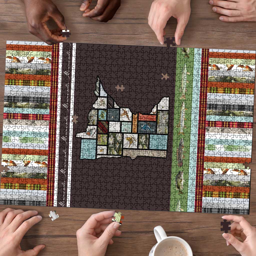 In The Deep Heart Of Minnesota Christmas Design Puzzle Xmas Holiday Patterns - Wonder Print Shop