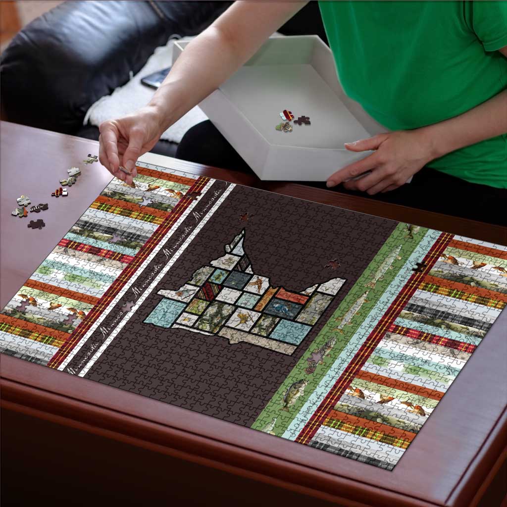 In The Deep Heart Of Minnesota Christmas Design Puzzle Xmas Holiday Patterns - Wonder Print Shop