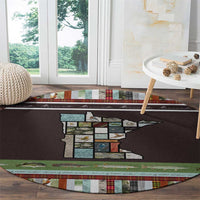 In The Deep Heart Of Minnesota Christmas Design Round Carpet Xmas Holiday Patterns - Wonder Print Shop