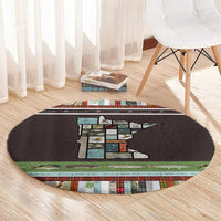 In The Deep Heart Of Minnesota Christmas Design Round Carpet Xmas Holiday Patterns - Wonder Print Shop