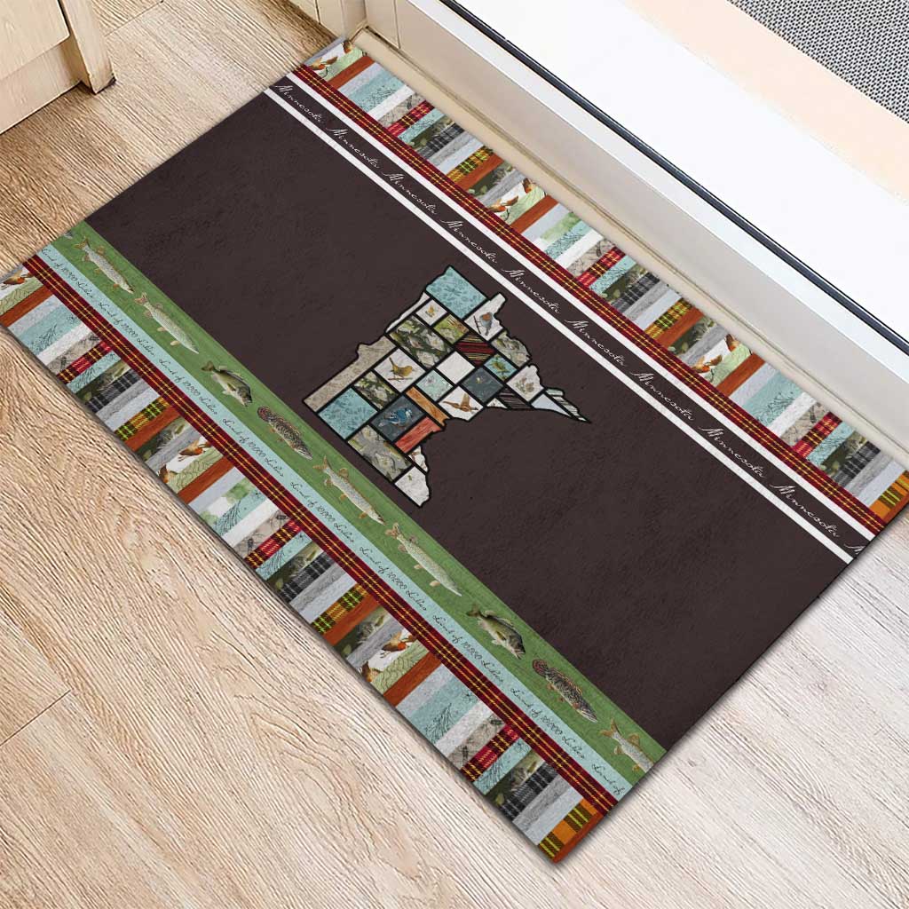 In The Deep Heart Of Minnesota Christmas Design Rubber Doormat Xmas Holiday Patterns - Wonder Print Shop