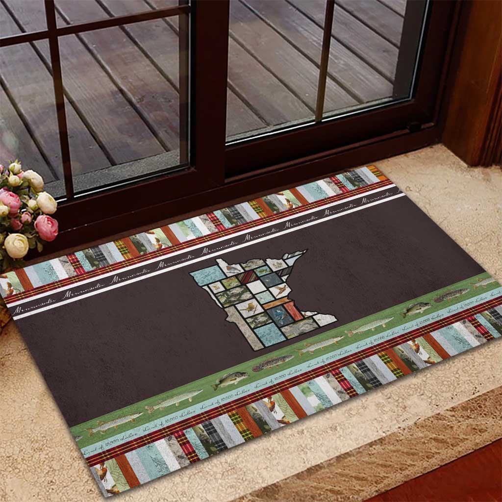In The Deep Heart Of Minnesota Christmas Design Rubber Doormat Xmas Holiday Patterns - Wonder Print Shop