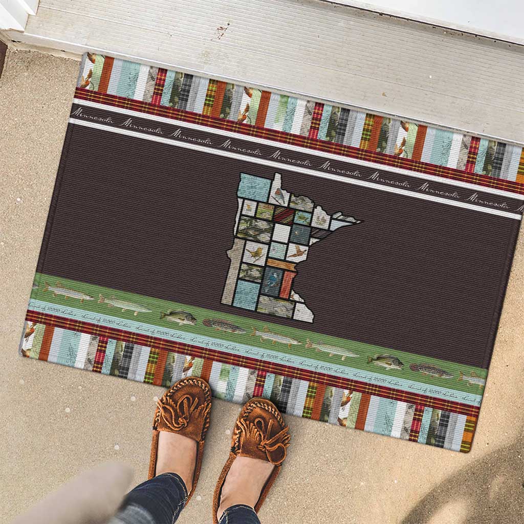 In The Deep Heart Of Minnesota Christmas Design Rubber Doormat Xmas Holiday Patterns - Wonder Print Shop