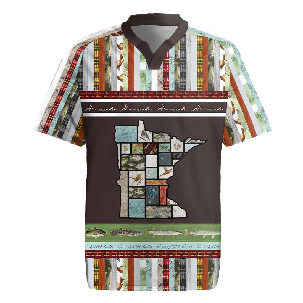 In The Deep Heart Of Minnesota Christmas Design Rugby Jersey Xmas Holiday Patterns - Wonder Print Shop