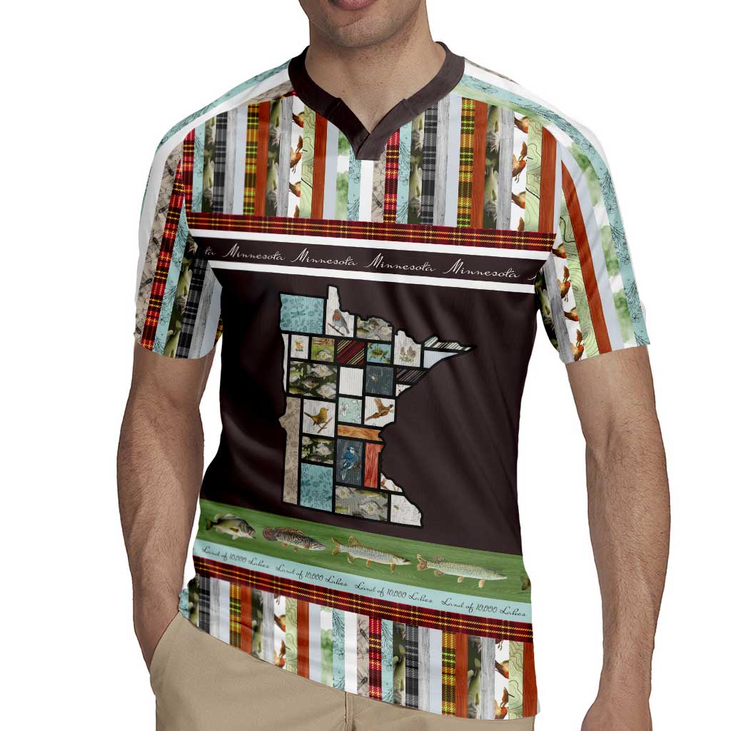 In The Deep Heart Of Minnesota Christmas Design Rugby Jersey Xmas Holiday Patterns - Wonder Print Shop