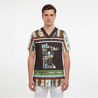 In The Deep Heart Of Minnesota Christmas Design Scrub Top Xmas Holiday Patterns - Wonder Print Shop
