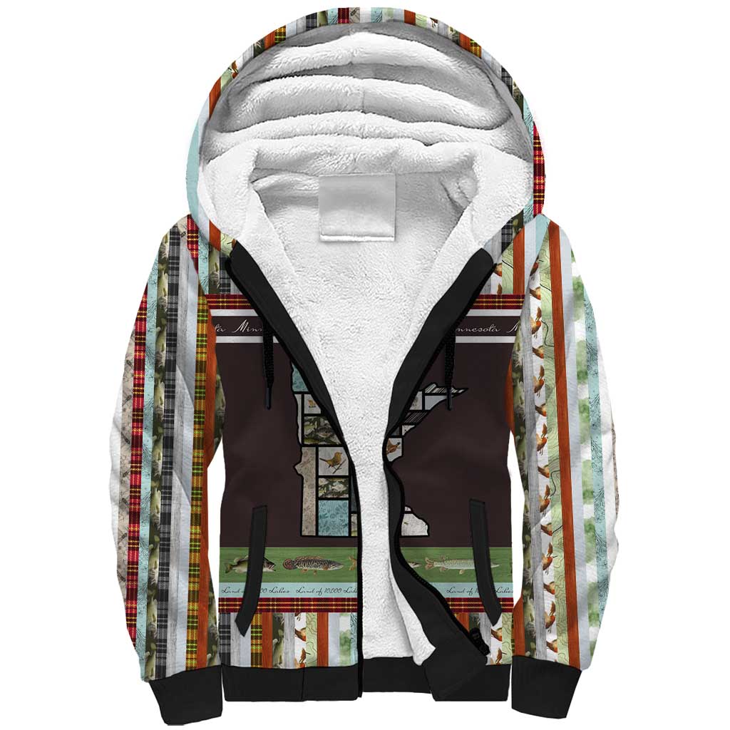In The Deep Heart Of Minnesota Christmas Design Sherpa Hoodie Xmas Holiday Patterns - Wonder Print Shop