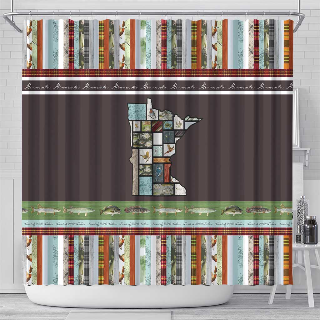 In The Deep Heart Of Minnesota Christmas Design Shower Curtain Xmas Holiday Patterns - Wonder Print Shop