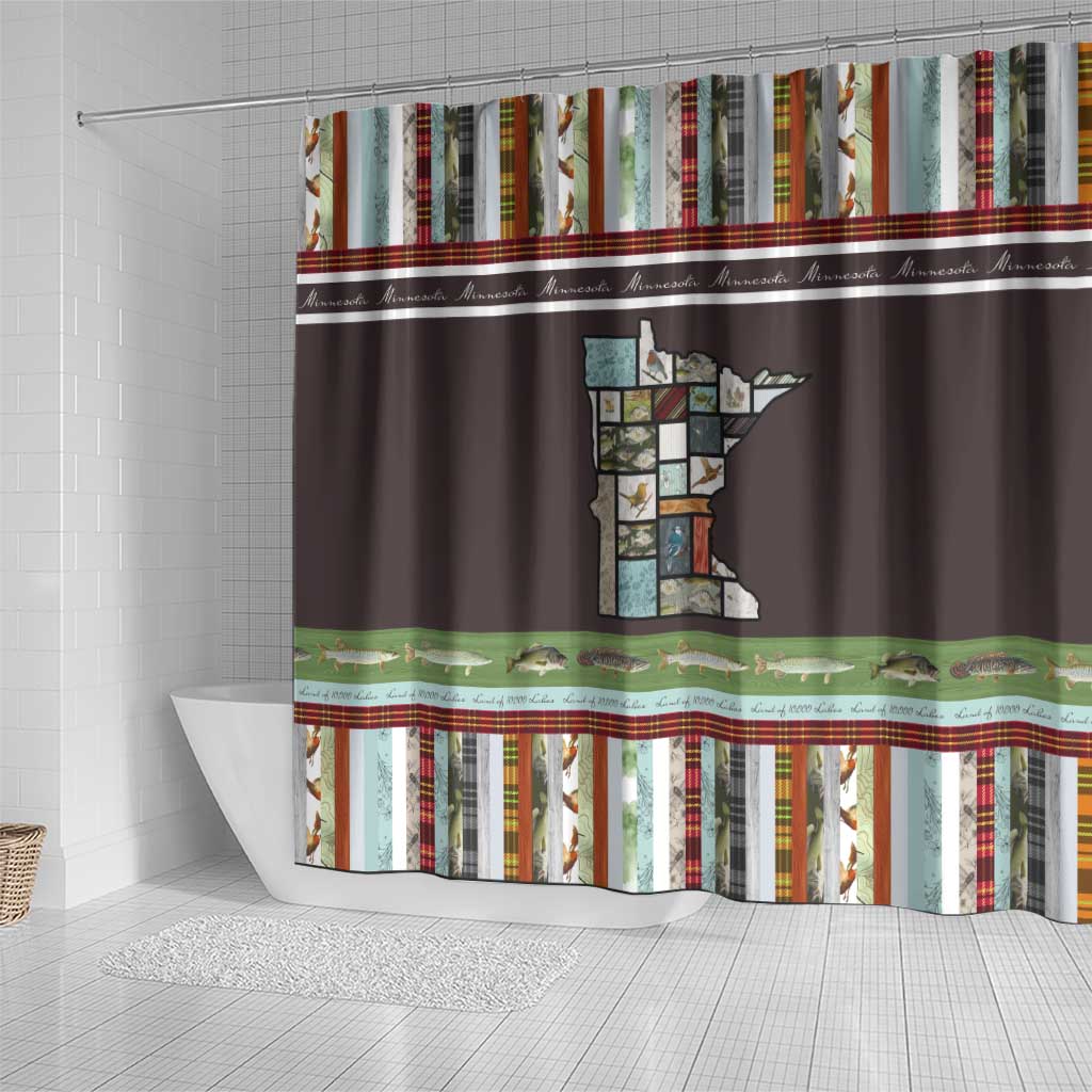 In The Deep Heart Of Minnesota Christmas Design Shower Curtain Xmas Holiday Patterns - Wonder Print Shop