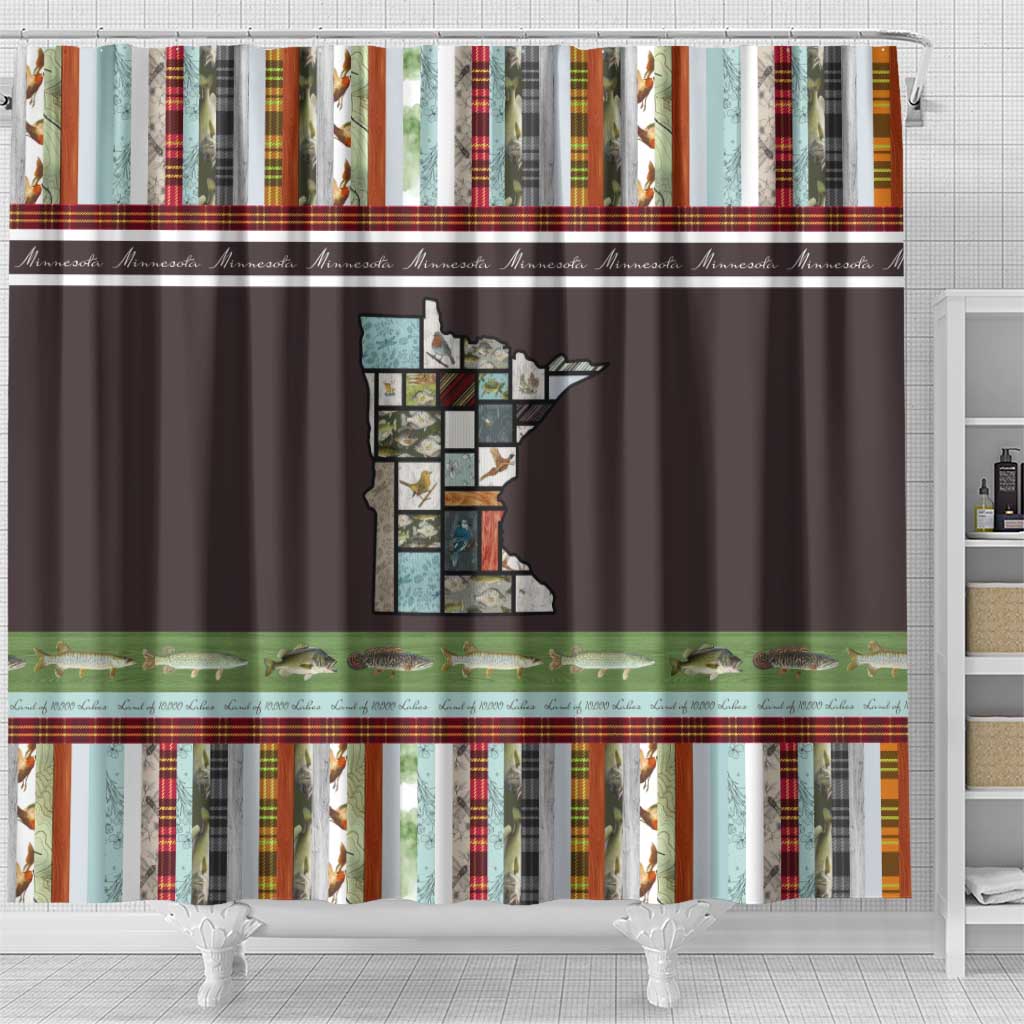 In The Deep Heart Of Minnesota Christmas Design Shower Curtain Xmas Holiday Patterns - Wonder Print Shop