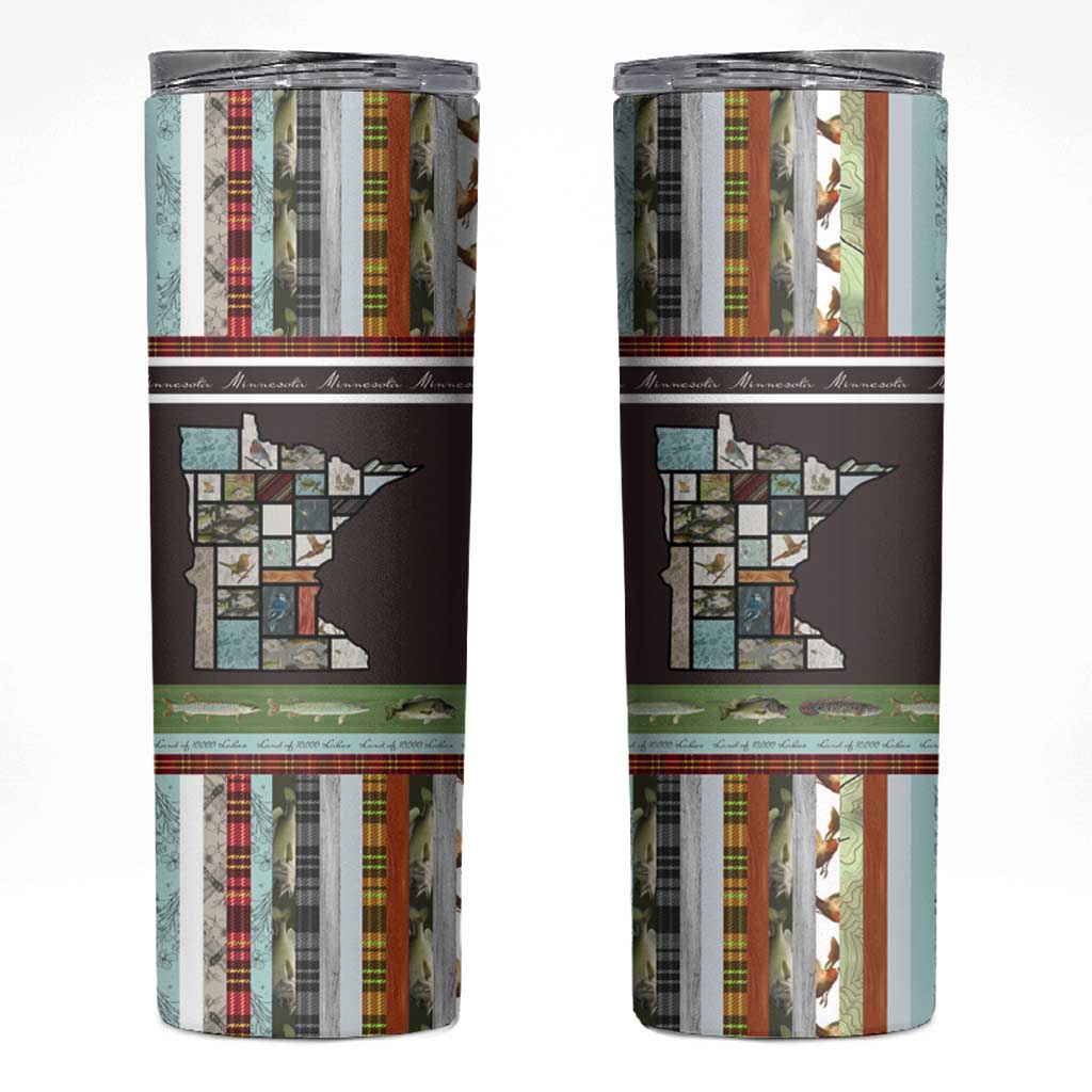 In The Deep Heart Of Minnesota Christmas Design Skinny Tumbler Xmas Holiday Patterns - Wonder Print Shop