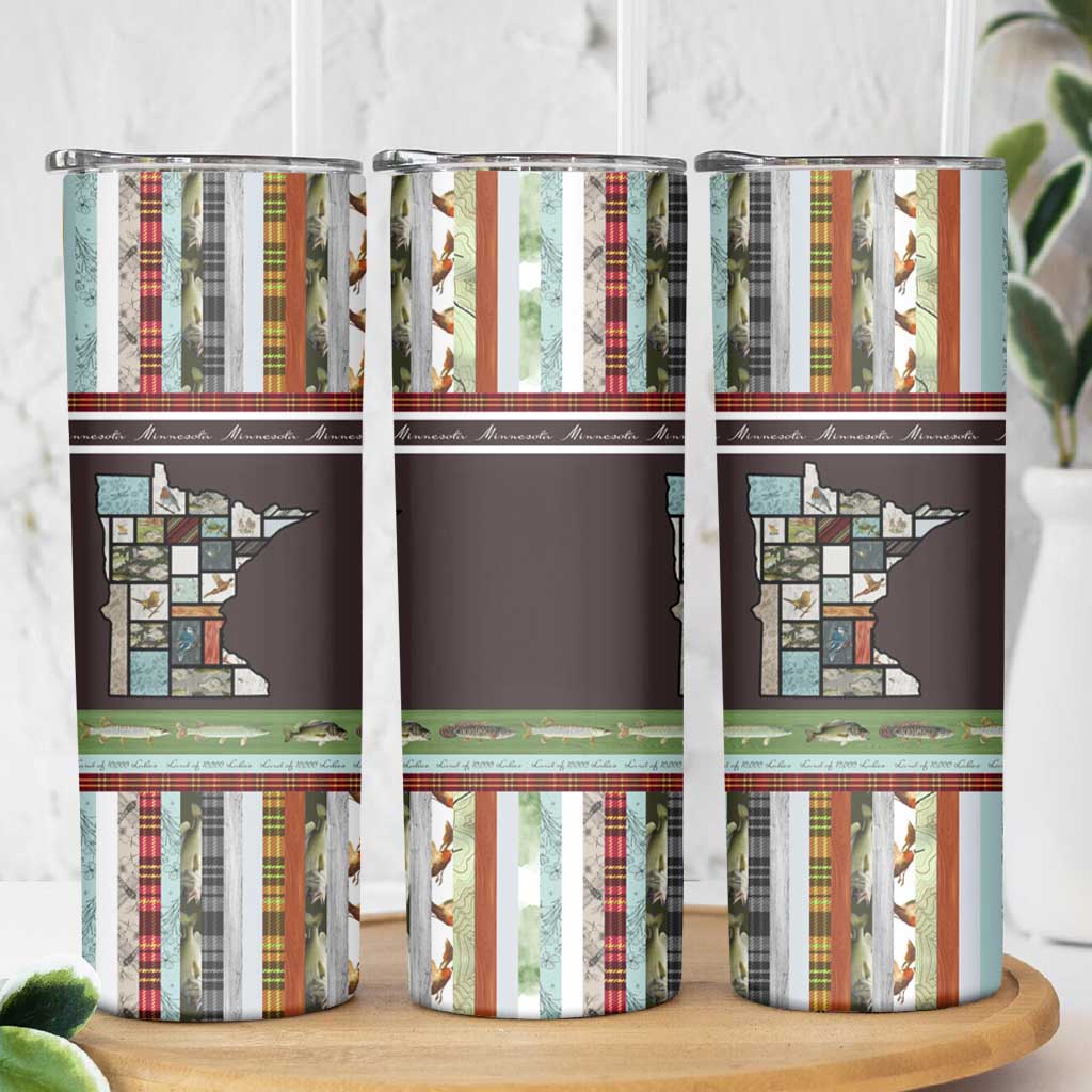 In The Deep Heart Of Minnesota Christmas Design Skinny Tumbler Xmas Holiday Patterns - Wonder Print Shop