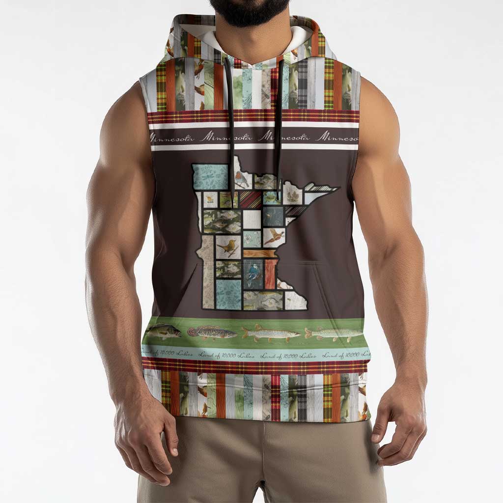 In The Deep Heart Of Minnesota Christmas Design Sleeveless Hoodie Xmas Holiday Patterns - Wonder Print Shop