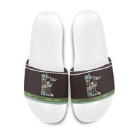 In The Deep Heart Of Minnesota Christmas Design Slide Sandals Xmas Holiday Patterns - Wonder Print Shop