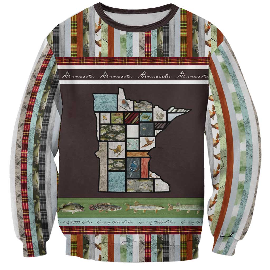 In The Deep Heart Of Minnesota Christmas Design Sweatshirt Xmas Holiday Patterns - Wonder Print Shop