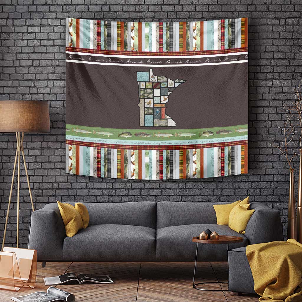 In The Deep Heart Of Minnesota Christmas Design Tapestry Xmas Holiday Patterns - Wonder Print Shop