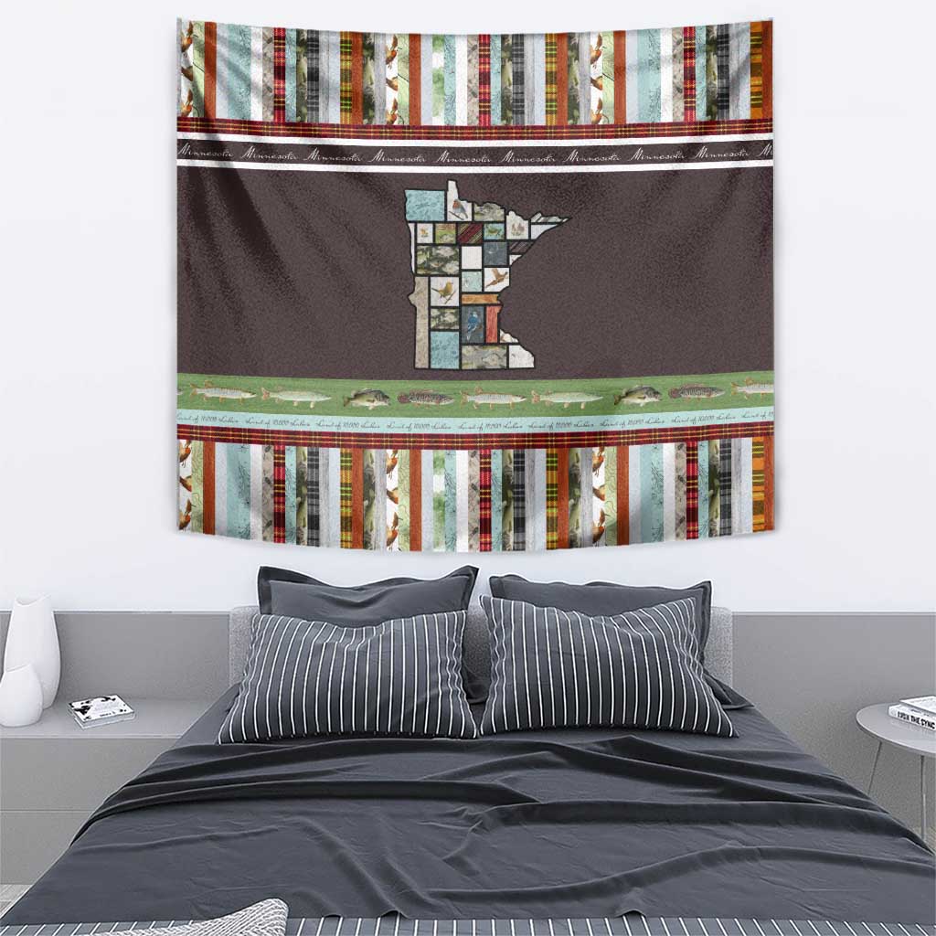 In The Deep Heart Of Minnesota Christmas Design Tapestry Xmas Holiday Patterns - Wonder Print Shop