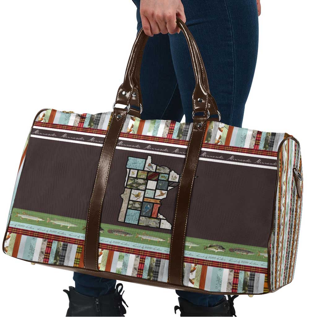 In The Deep Heart Of Minnesota Christmas Design Travel Bag Xmas Holiday Patterns - Wonder Print Shop