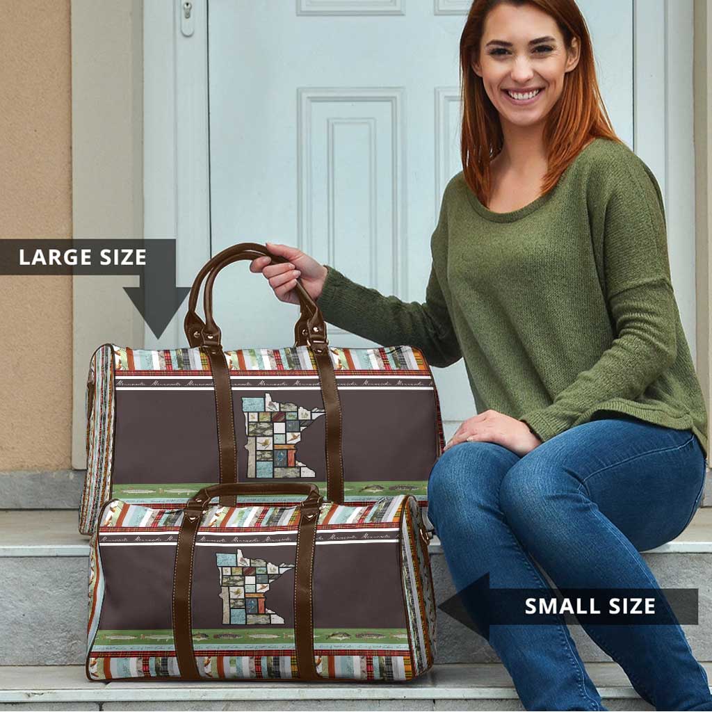 In The Deep Heart Of Minnesota Christmas Design Travel Bag Xmas Holiday Patterns - Wonder Print Shop
