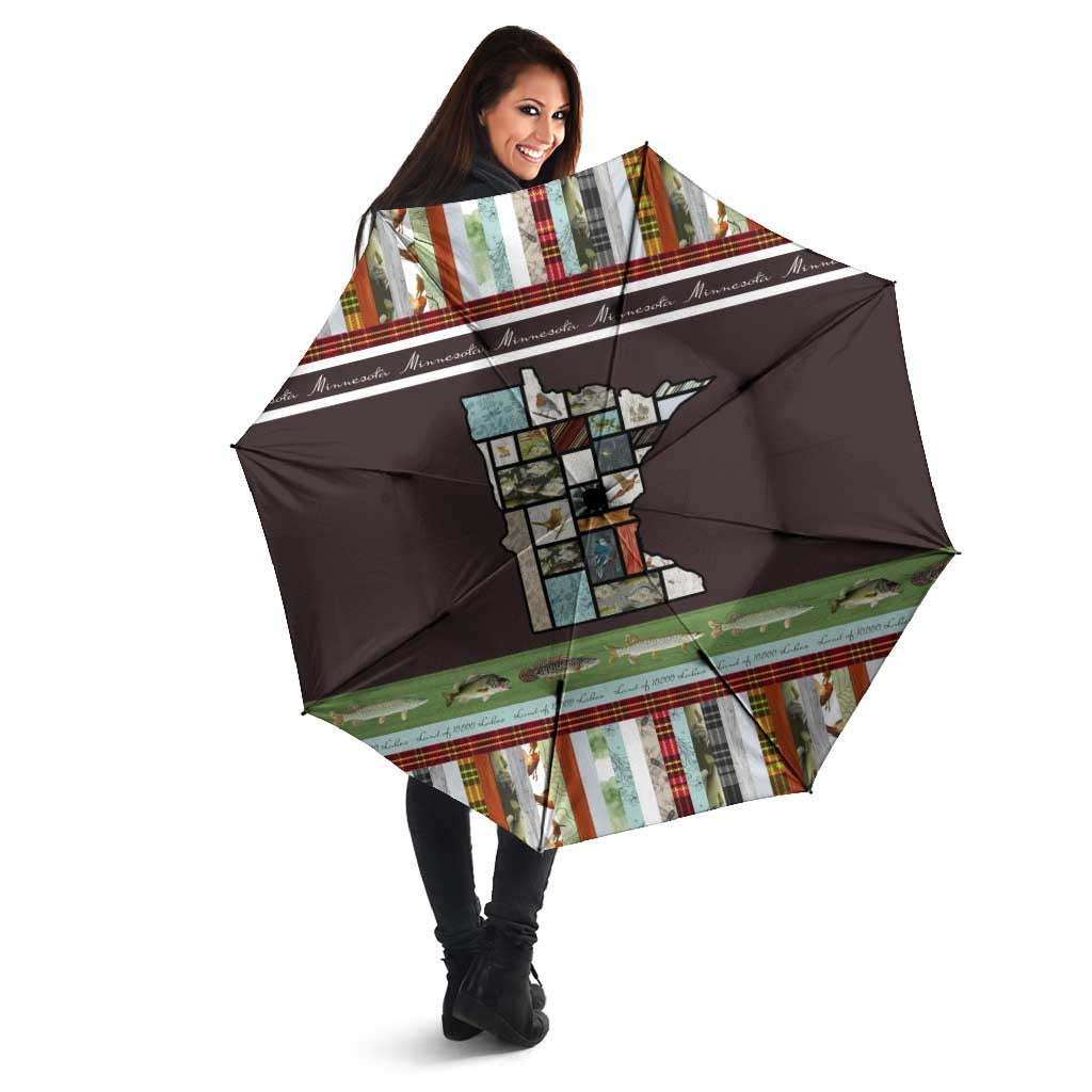 In The Deep Heart Of Minnesota Christmas Design Umbrella Xmas Holiday Patterns - Wonder Print Shop