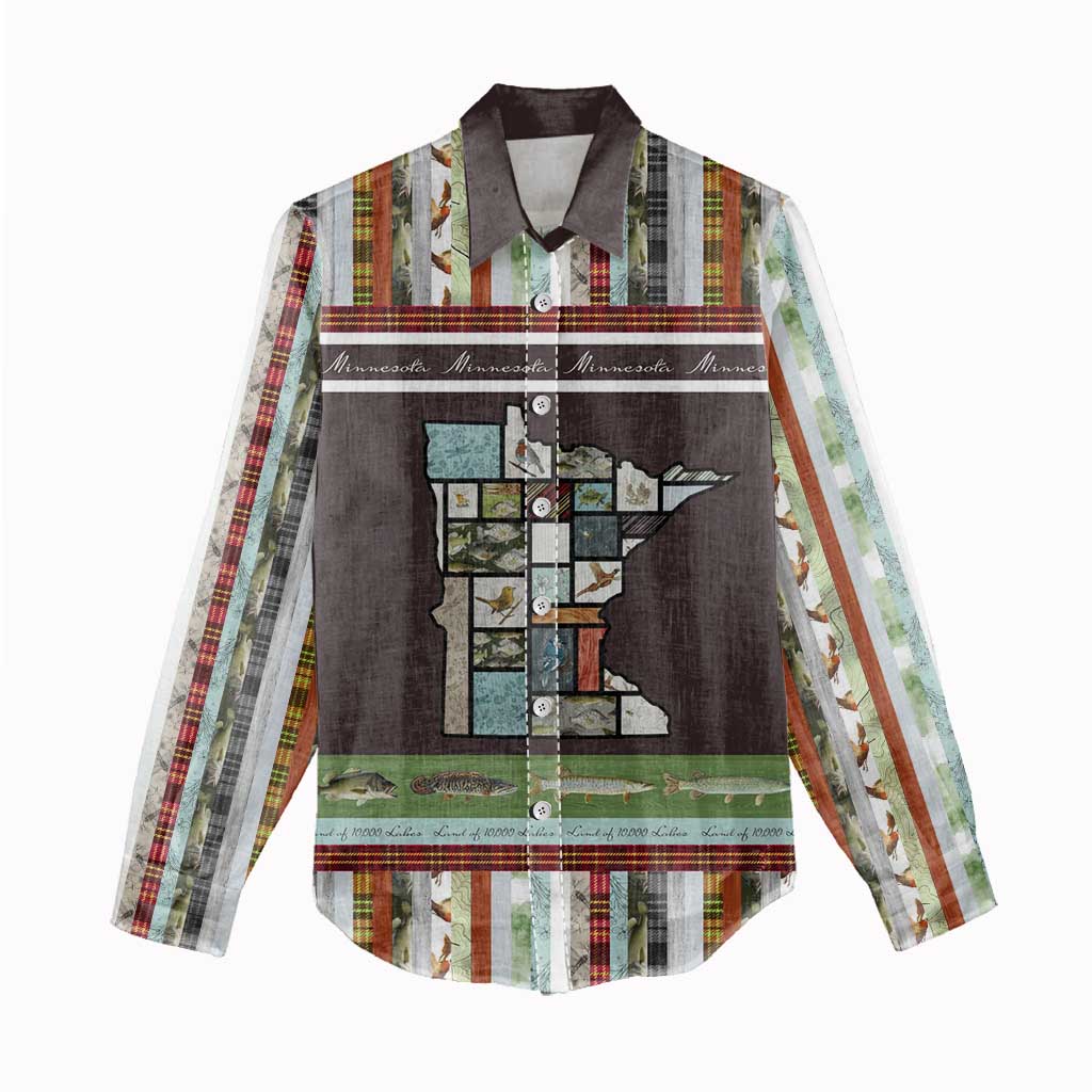 In The Deep Heart Of Minnesota Christmas Design Women Casual Shirt Xmas Holiday Patterns - Wonder Print Shop