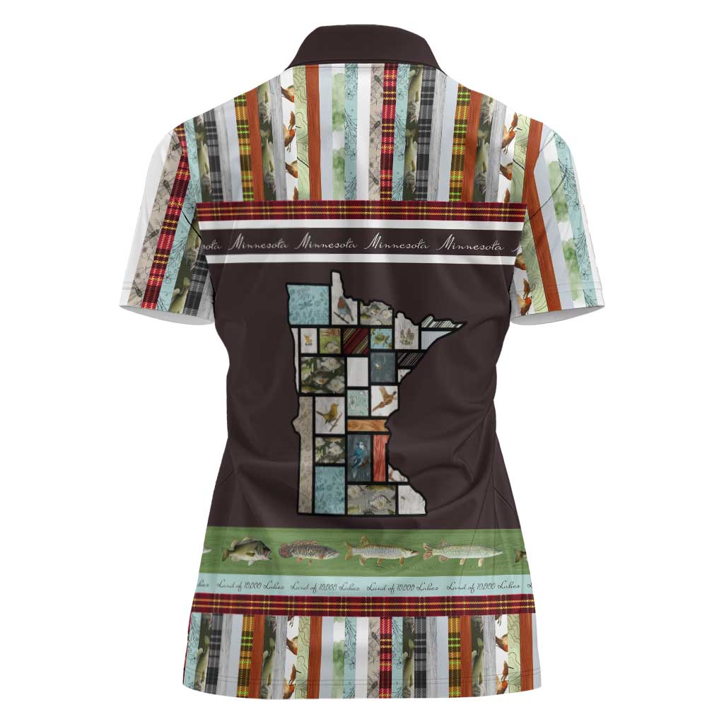 In The Deep Heart Of Minnesota Christmas Design Women Polo Shirt Xmas Holiday Patterns - Wonder Print Shop