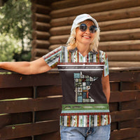 In The Deep Heart Of Minnesota Christmas Design Women Polo Shirt Xmas Holiday Patterns - Wonder Print Shop