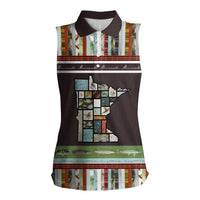 In The Deep Heart Of Minnesota Christmas Design Women Sleeveless Polo Shirt Xmas Holiday Patterns - Wonder Print Shop