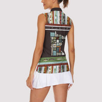 In The Deep Heart Of Minnesota Christmas Design Women Sleeveless Polo Shirt Xmas Holiday Patterns - Wonder Print Shop