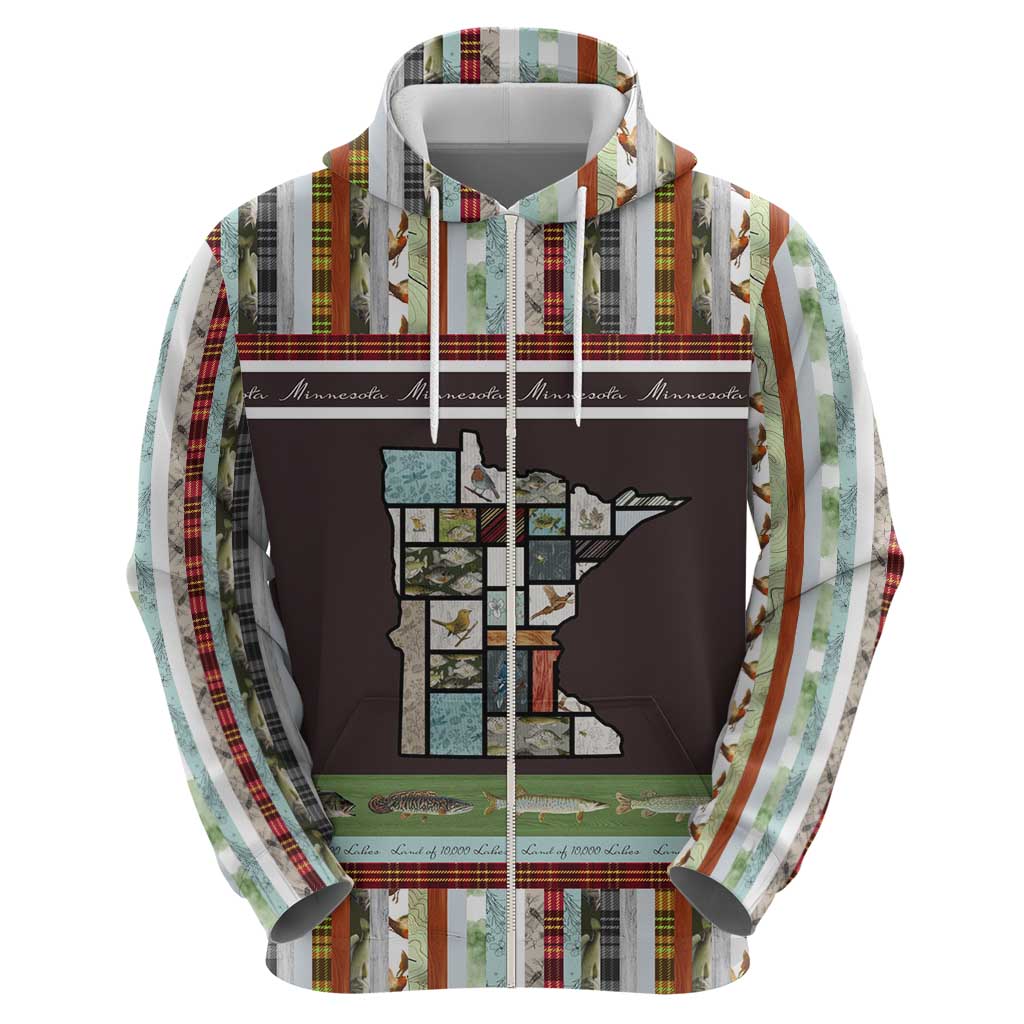 In The Deep Heart Of Minnesota Christmas Design Zip Hoodie Xmas Holiday Patterns - Wonder Print Shop