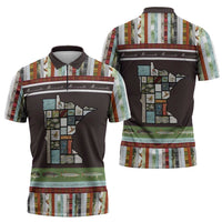 In The Deep Heart Of Minnesota Christmas Design Zipper Polo Shirt Xmas Holiday Patterns - Wonder Print Shop