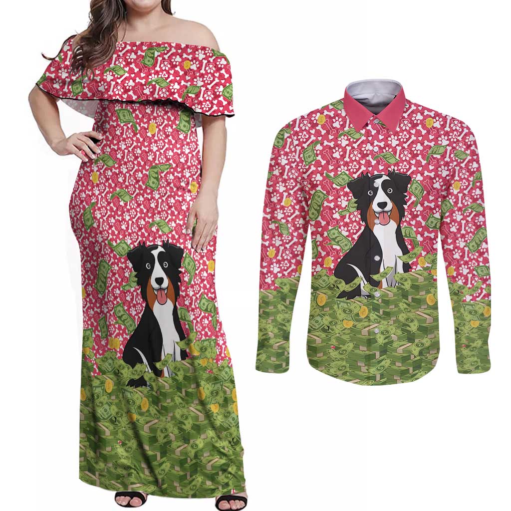 I Work Hard So That My Dog Can Have A Better Life Christmas Christmas Couples Matching Off Shoulder Maxi Dress and Long Sleeve Button Shirt Xmas Holiday Patterns - Wonder Print Shop