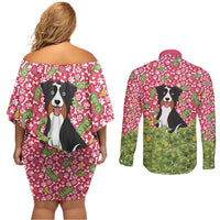 I Work Hard So That My Dog Can Have A Better Life Christmas Christmas Couples Matching Off Shoulder Short Dress and Long Sleeve Button Shirt Xmas Holiday Patterns - Wonder Print Shop