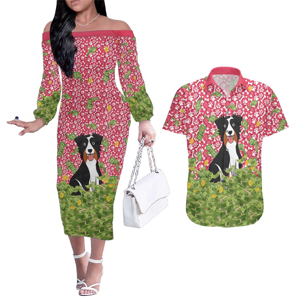 I Work Hard So That My Dog Can Have A Better Life Christmas Christmas Couples Matching Off The Shoulder Long Sleeve Dress and Hawaiian Shirt Xmas Holiday Patterns - Wonder Print Shop