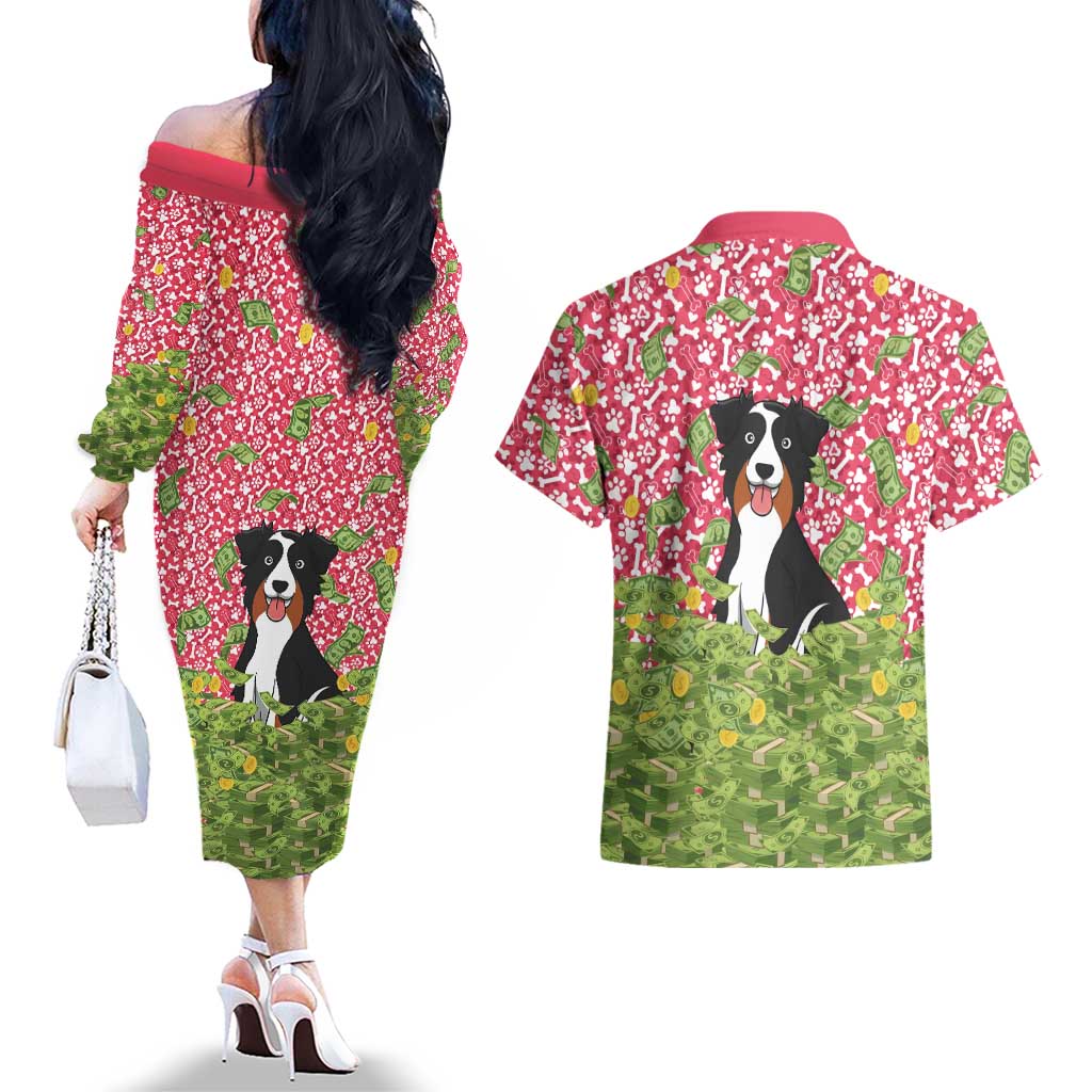 I Work Hard So That My Dog Can Have A Better Life Christmas Christmas Couples Matching Off The Shoulder Long Sleeve Dress and Hawaiian Shirt Xmas Holiday Patterns - Wonder Print Shop
