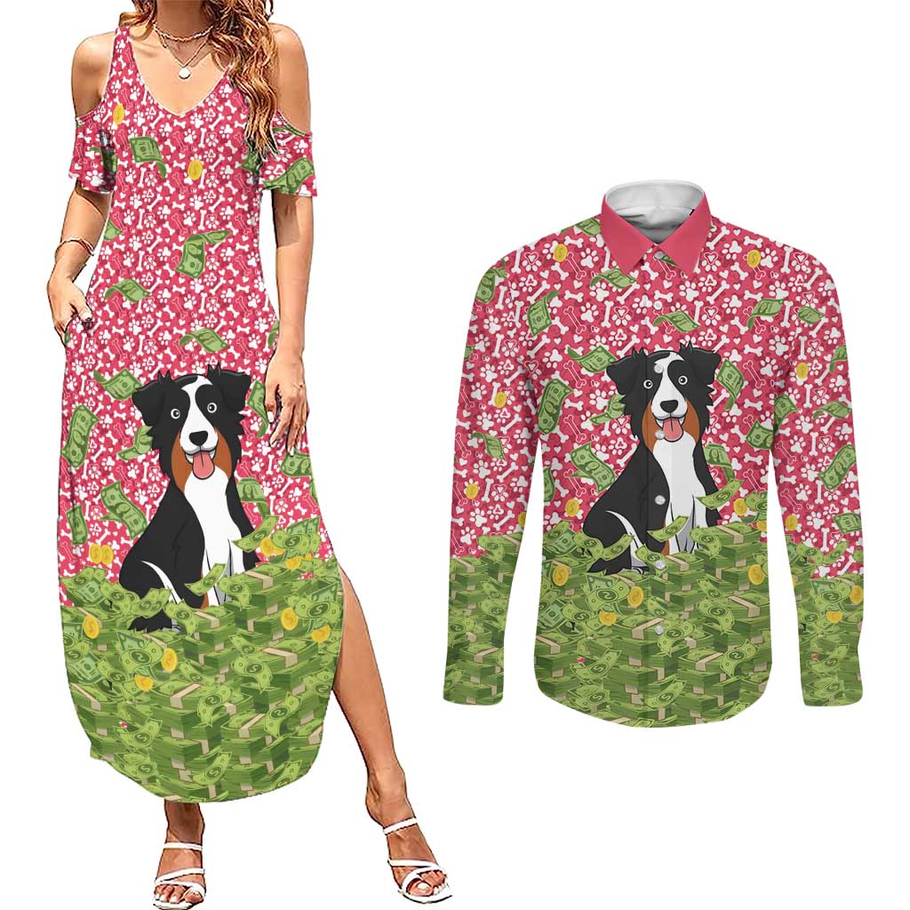 I Work Hard So That My Dog Can Have A Better Life Christmas Christmas Couples Matching Summer Maxi Dress and Long Sleeve Button Shirt Xmas Holiday Patterns - Wonder Print Shop
