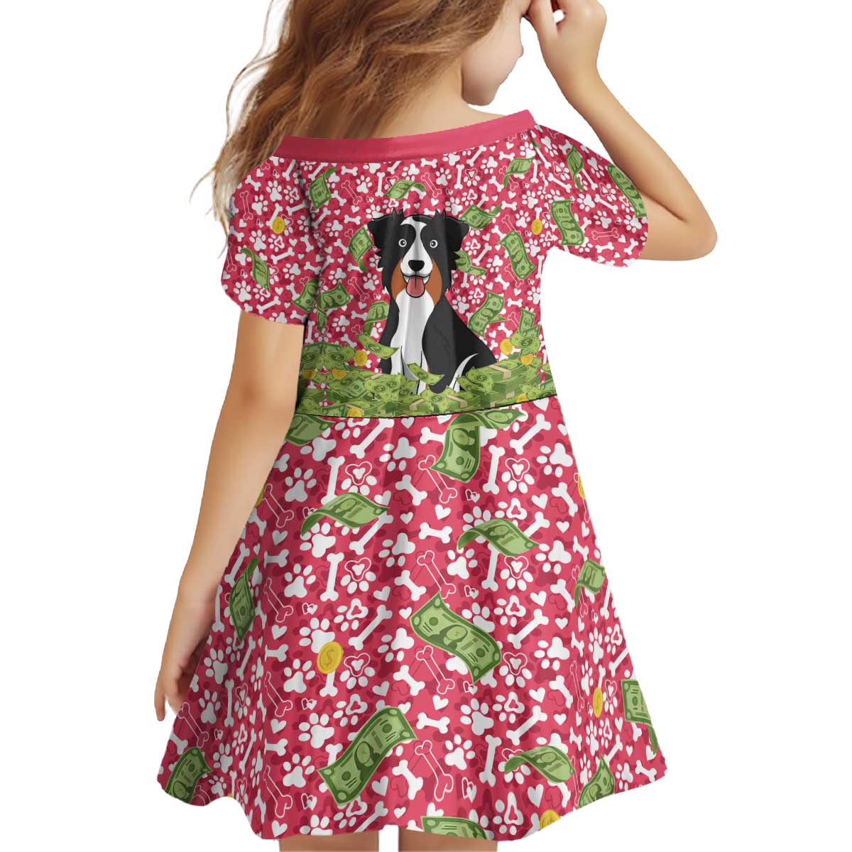 I Work Hard So That My Dog Can Have A Better Life Christmas Christmas Kid Short Sleeve Dress Xmas Holiday Patterns - Wonder Print Shop