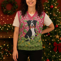 I Work Hard So That My Dog Can Have A Better Life Christmas Christmas Knitted V-Neck Vest Xmas Holiday Patterns - Wonder Print Shop