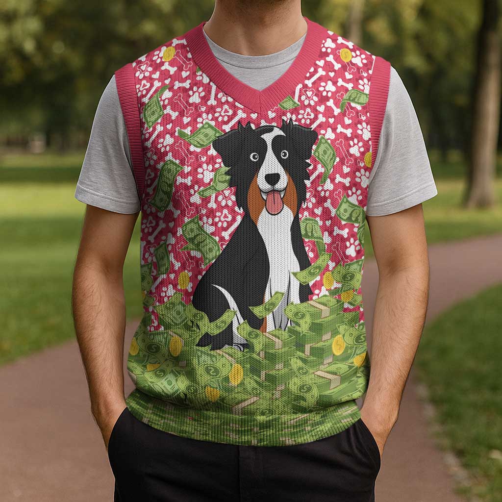 I Work Hard So That My Dog Can Have A Better Life Christmas Christmas Knitted V-Neck Vest Xmas Holiday Patterns - Wonder Print Shop
