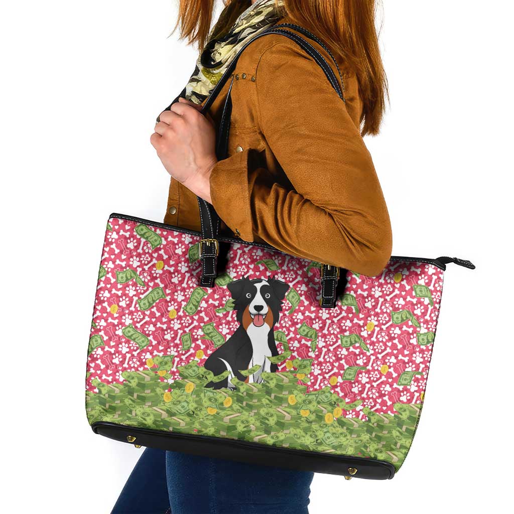 I Work Hard So That My Dog Can Have A Better Life Christmas Christmas Leather Tote Bag Xmas Holiday Patterns - Wonder Print Shop
