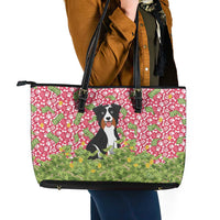 I Work Hard So That My Dog Can Have A Better Life Christmas Christmas Leather Tote Bag Xmas Holiday Patterns - Wonder Print Shop