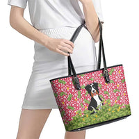 I Work Hard So That My Dog Can Have A Better Life Christmas Christmas Leather Tote Bag Xmas Holiday Patterns - Wonder Print Shop