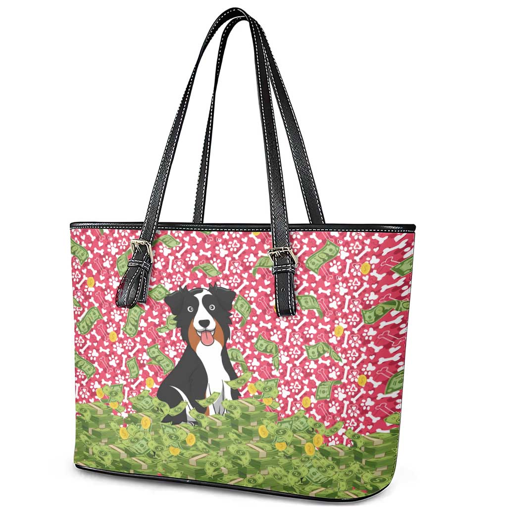 I Work Hard So That My Dog Can Have A Better Life Christmas Christmas Leather Tote Bag Xmas Holiday Patterns - Wonder Print Shop