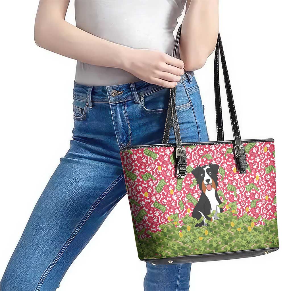 I Work Hard So That My Dog Can Have A Better Life Christmas Christmas Leather Tote Bag Xmas Holiday Patterns - Wonder Print Shop